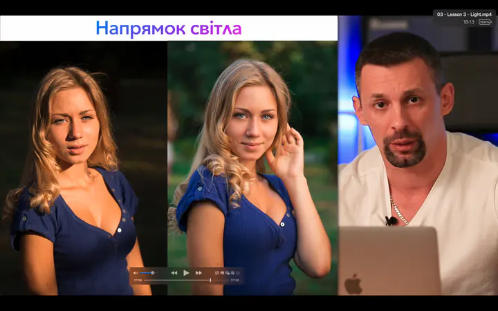Урок про напрямок світла в портреті